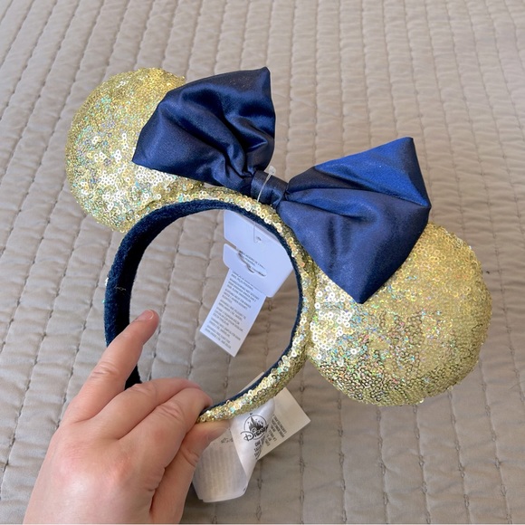 Disney Parks 50th Anniversary Gold & Blue Shimmer EARidescent Minnie Mouse Ears - Picture 4 of 5